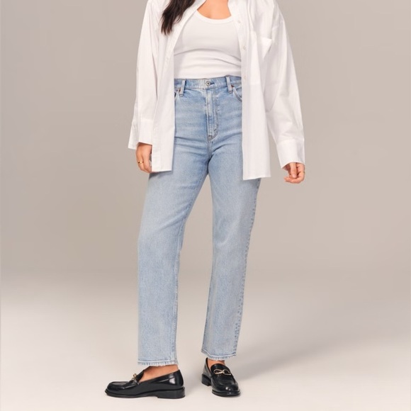 Abercrombie & Fitch Denim - Abercrombie & Fitch Curve Love Ultra High Rise Ankle Straight Jeans